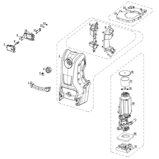 Корпус и электродвигатель в сборе Champion HP3180